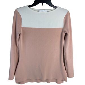 ATHLETA Derek Lam IOC Pink Colorblock Top Shirt Size S Small Ribbed Sweater